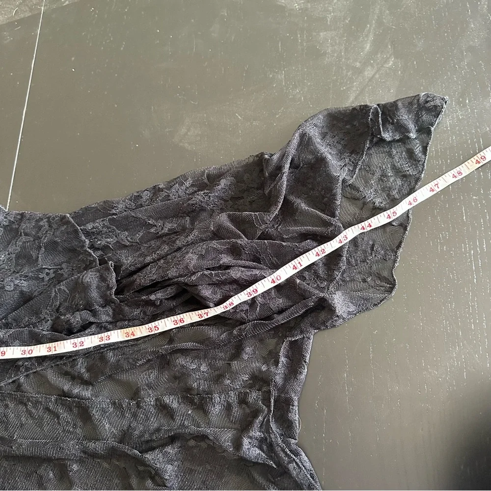 Vintage Ethos Duster Black Lace Floral Whimsigoth Goth Fairy Mesh Flare Sleeve - Picture 13 of 15